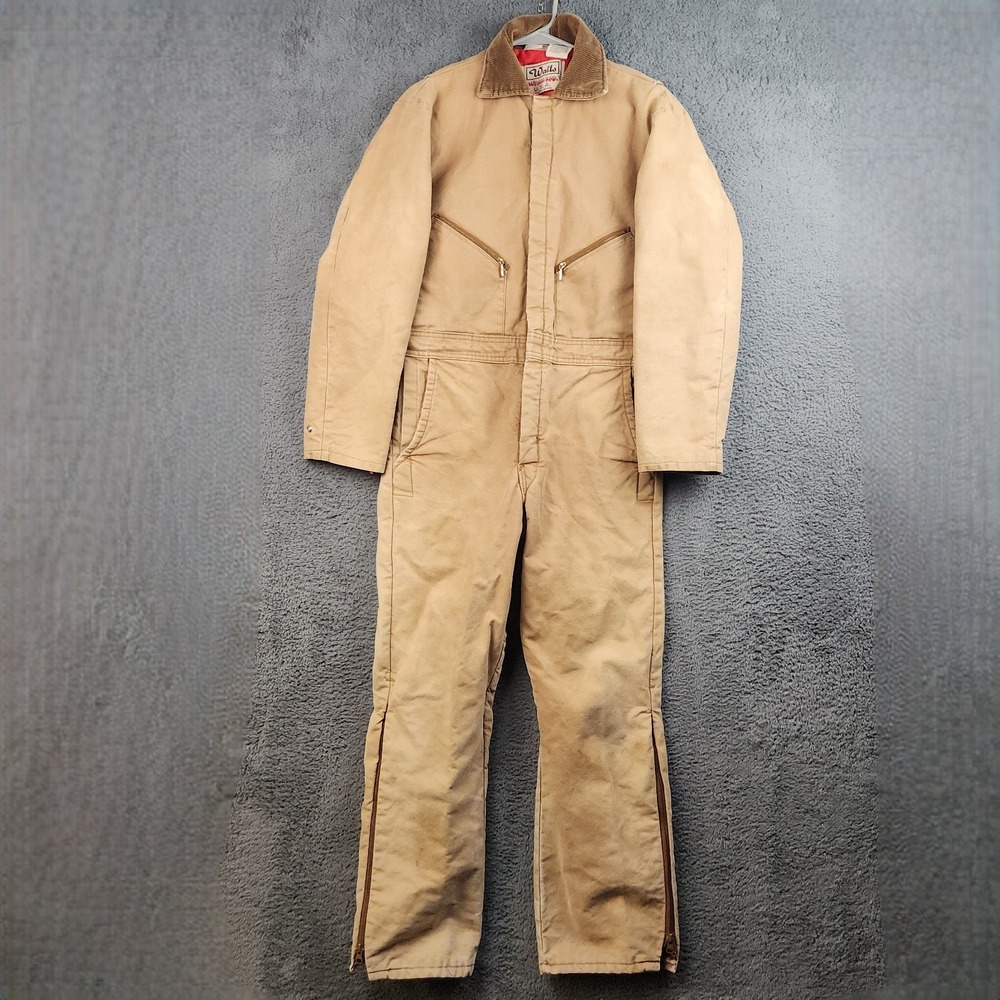 Vintage Walls Blizzard Pruf Coveralls Men's Small Short Distressed Insulated USA